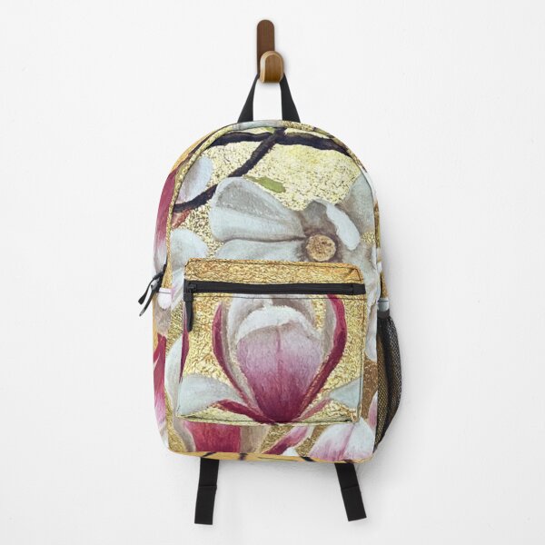 Item preview, Spring garden Vintage magnolia on gold leaf Spring floral art Floral aesthetic designed and sold by SyncopeMars.