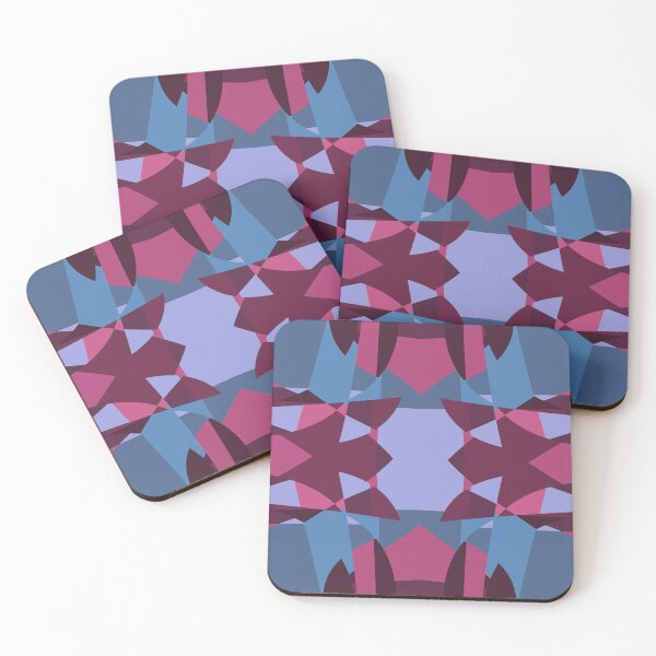 Item preview, Abstract Patchwork Shapes Angles Curves Triangles Maroon Pink designed and sold by AraljanFusion.