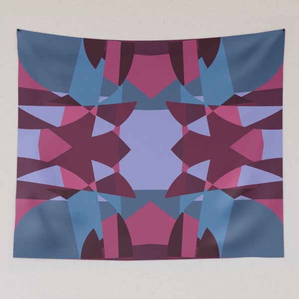 Item preview, Abstract Patchwork Shapes Angles Curves Triangles Maroon Pink designed and sold by AraljanFusion.