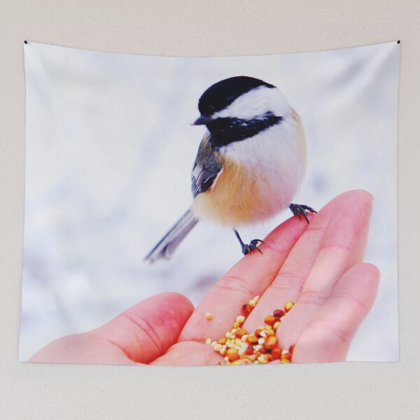 Item preview, Hand Feeding a Chickadee designed and sold by Nalinne Jones.