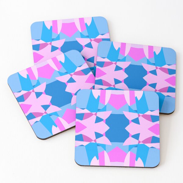 Item preview, Abstract Patchwork Shapes Angles Curves Triangles Blue Pink designed and sold by AraljanFusion.