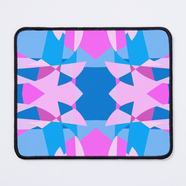 Item preview, Abstract Patchwork Shapes Angles Curves Triangles Blue Pink designed and sold by AraljanFusion.