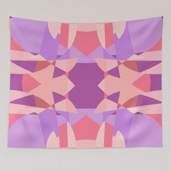 Item preview, Abstract Patchwork Shapes Angles Curves Triangles Purple designed and sold by AraljanFusion.
