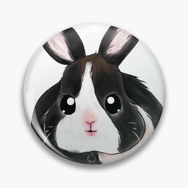 Artikelvorschau, Niederländisches Zwergkaninchen in Schwarz und Weiß entworfen und verkauft von bunniesmee.