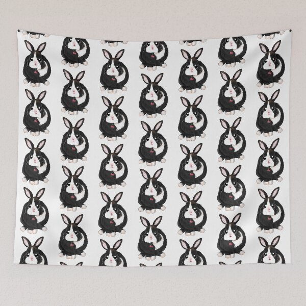Item preview, Black and White Netherland Dwarf Dutch Rabbit  designed and sold by bunniesmee.