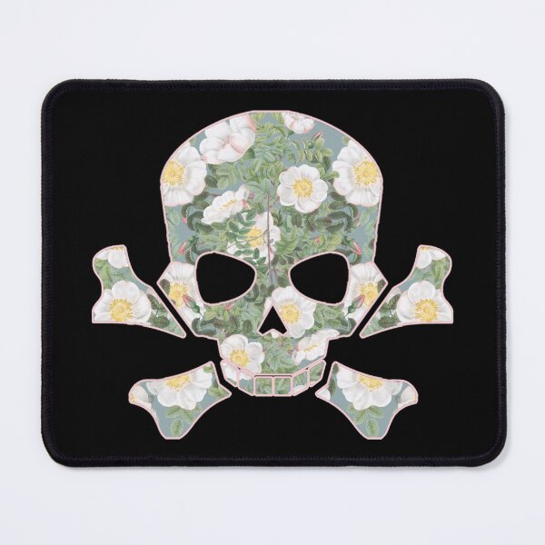 Item preview, Skull Filled With Vintage White Roses designed and sold by TrulyEpoque.