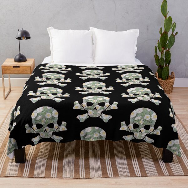 Item preview, Skull Filled With Vintage White Roses designed and sold by TrulyEpoque.