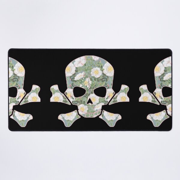Item preview, Skull Filled With Vintage White Roses designed and sold by TrulyEpoque.