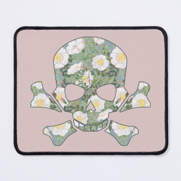 Item preview, Skull And Bones Filled With Vintage White Roses designed and sold by TrulyEpoque.