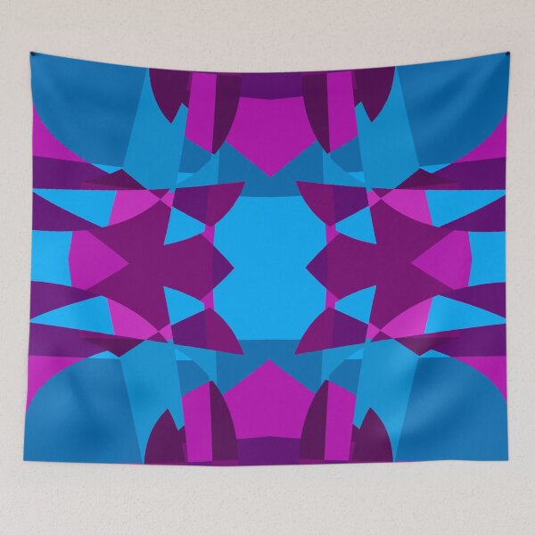 Item preview, Abstract Patchwork Shapes Angles Curves Triangles Vibrant Pink designed and sold by AraljanFusion.