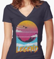 Legend Distressed Design Women's Fitted V-Neck T-Shirt