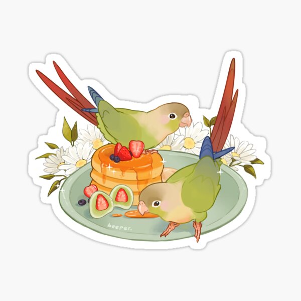 cinnamon conures & fluffy pancakes Sticker