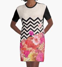 Chevron Flora II Graphic T-Shirt Dress