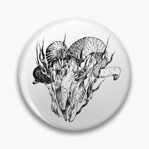 Item preview, ram skull in flames 3 designed and sold by spitbone.