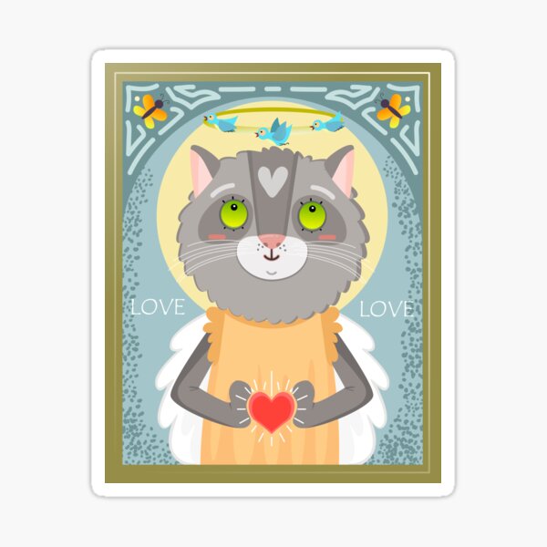 Cat icon Love. Author's exclusive collection. Icons of cats that