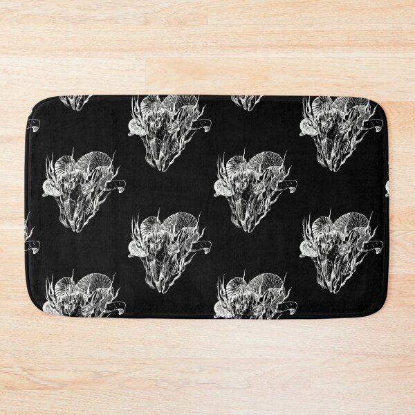 Item preview, ram skull in flames 3 in white designed and sold by spitbone.