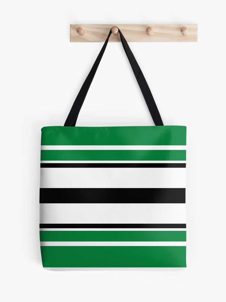 Simple Stripe Pattern Design in Green Black and White Tote Bag for Sale by  NellVerde