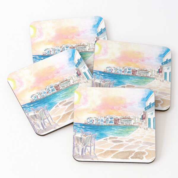 Item preview, Romantic Sundowner in Picturesque Mykonos Little Venice with Seaview designed and sold by artshop77.