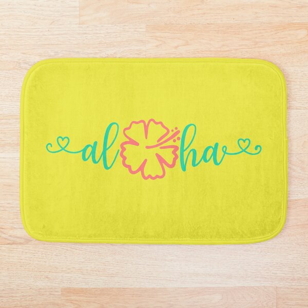 Artikelvorschau, Aloha Hibiskus hawaiianischer Gruß zum Abschied Farbtypografie entworfen und verkauft von MindfulMeta.