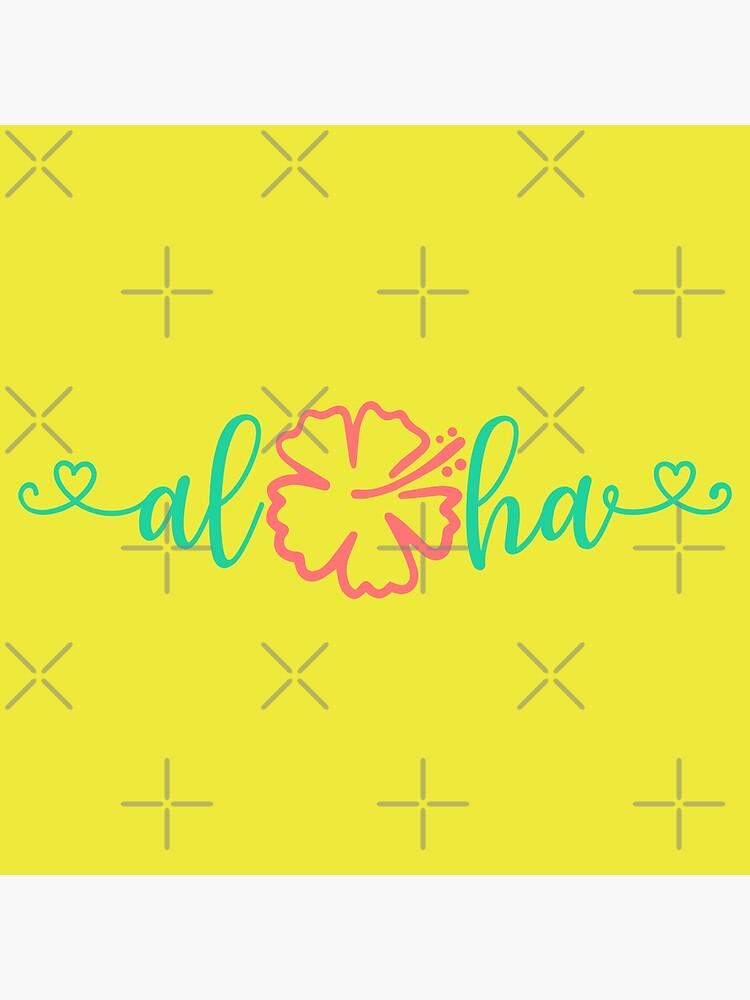 "Aloha Hibiscus Hawaiian Greeting Goodbye Color Typography" Poster for