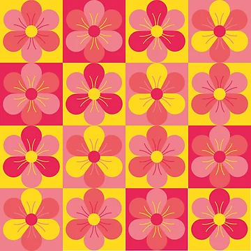 Artwork thumbnail, Yellow Red Flower Pattern by RiadMannan