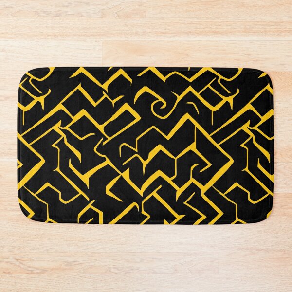 Item preview, Black and Yellow Abstract Lines | Modern Maze Repeating Pattern designed and sold by TMBTM.