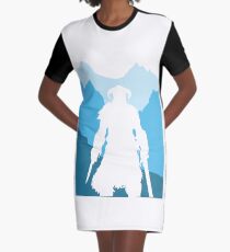 Dragonborn - Blue Graphic T-Shirt Dress