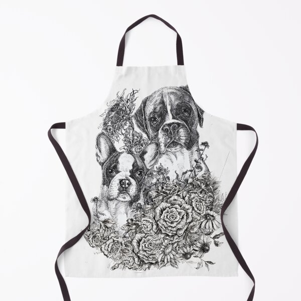 Item preview, Dogs in flowers - Black & white version designed and sold by lenertk.