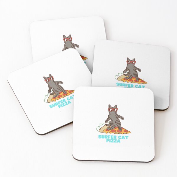 Item preview, Surfer cat Pizza designed and sold by Zakaria-4.