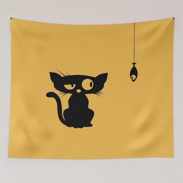 Item preview, Funny Cat and Fish designed and sold by elizaldesigns.