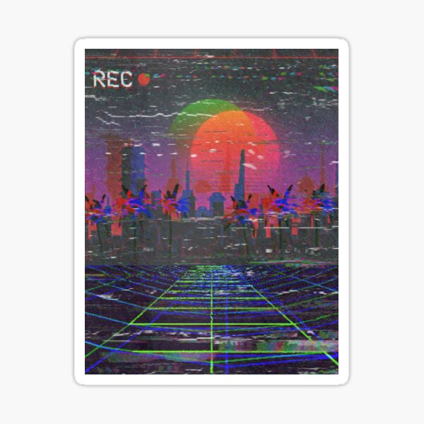 "80s sunset neon" Sticker for Sale by DragonTex | Redbubble