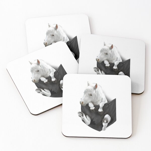 Item preview, Adorable Pony Horse White Sitting on Pocket designed and sold by Barnissim.