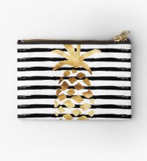 Pineapple & Stripes - Gold on Black and White Studio Pouch