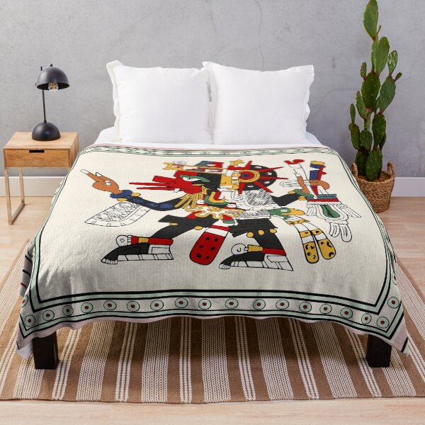 Item preview, Quetzalcoatl Ehecatl - Aztec God Of Life Duvet designed and sold by Aztectees.