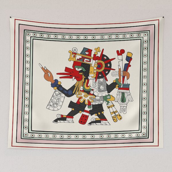 Item preview, Quetzalcoatl Ehecatl - Aztec God Of Life Duvet designed and sold by Aztectees.