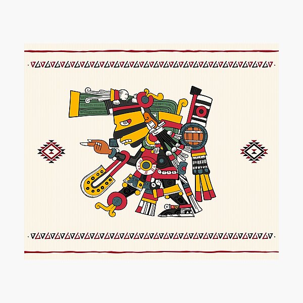 Artikel-Vorschau von Tezcatlipoca - Aztekischer Gott der Nacht Bettdecke, designt und verkauft von Aztectees.