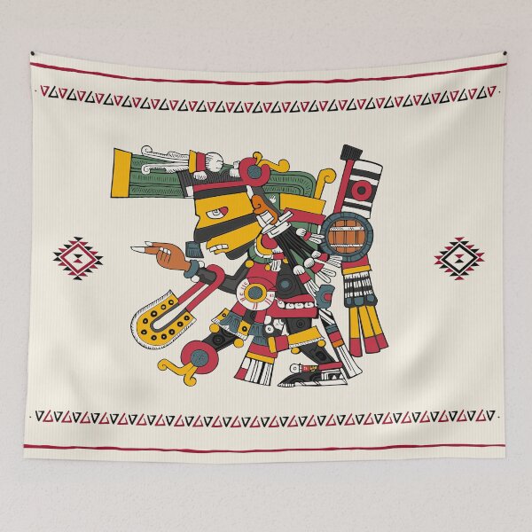 Item preview, Tezcatlipoca - Aztec God Of Night Duvet designed and sold by Aztectees.