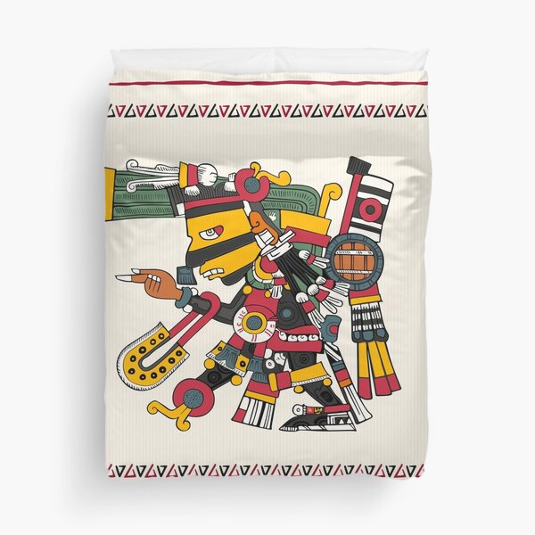 Artikel-Vorschau von Tezcatlipoca - Aztekischer Gott der Nacht Bettdecke, designt und verkauft von Aztectees.