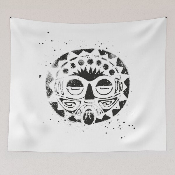 Item preview, Indie grunge tribal mask decor in Black designed and sold by Anomalypark.