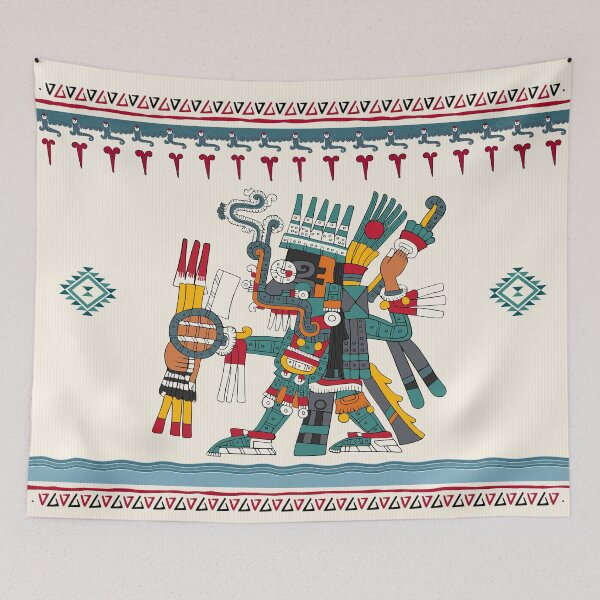 Item preview, Tlaloc - Aztec God Of Rain Duvet designed and sold by Aztectees.