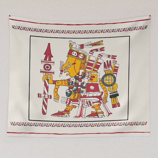 Item preview, Xipe Totec - Aztec Lord Flayed Duvet designed and sold by Aztectees.