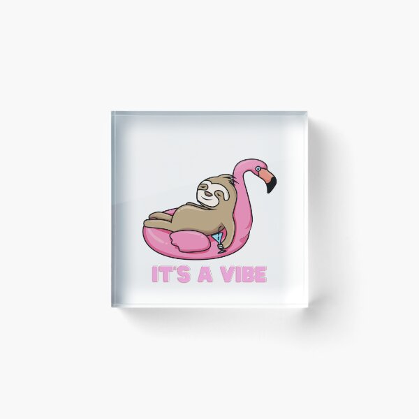 Item preview, Summer sloth on flamingo floatie is a vibe designed and sold by RubyOwl.