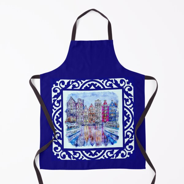 Item preview,  DUTCH BLUE DELFT : Vintage Boats in Canal Amsterdam Print designed and sold by posterbobs.