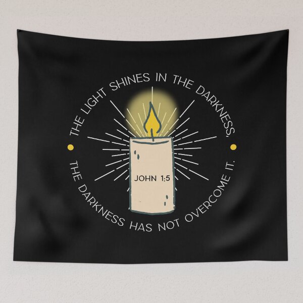 Item preview, Bible Verse - The Light Shines In The Darkness, The Darkness  Has Not Overcome It- John 1:5 designed and sold by JacquelineLim.