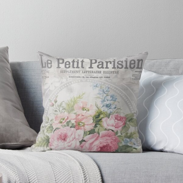 Item preview, Vintage French Wallpaper, Shabby Chic roses designed and sold by FrenchPaperMoon.