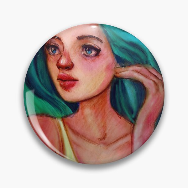 Item preview, Green hair girl portrait designed and sold by ashleyfmiller.