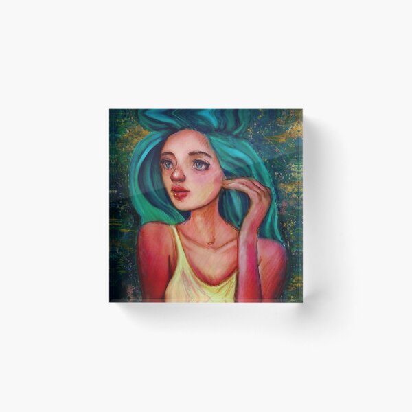 Item preview, Green hair girl portrait designed and sold by ashleyfmiller.