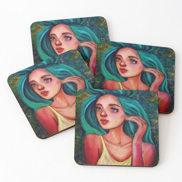 Item preview, Green hair girl portrait designed and sold by ashleyfmiller.