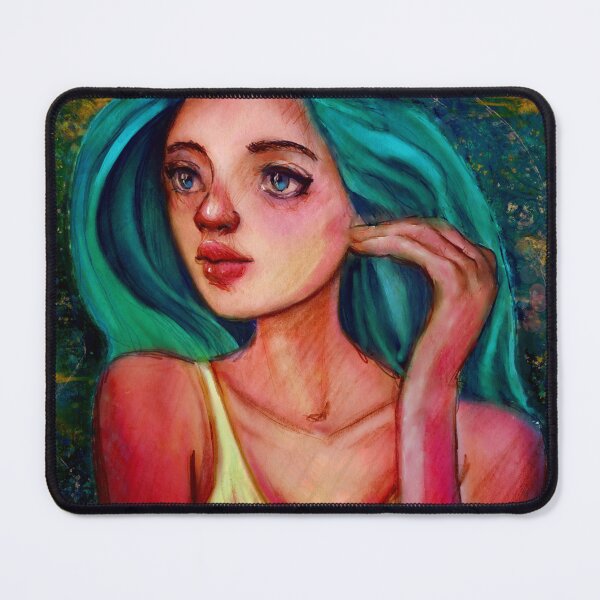 Item preview, Green hair girl portrait designed and sold by ashleyfmiller.