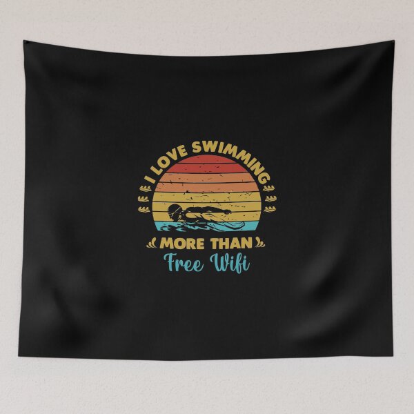 Artikelvorschau, Ich liebe Schwimmen mehr als kostenloses Wifi Premium T-Shirt entworfen und verkauft von brittaapriliy.